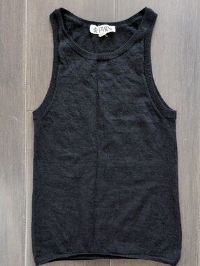 Eterne Black Cashmere Knit Tank Top